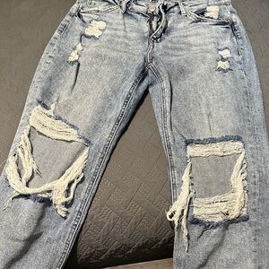 Trendy Distressed Light Blue Boyfriend Jeans